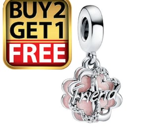 Kleeblatt Blume Charm, Pandora Charm, Freundschaft Charm für Pandora Armband, Sterling Silber Charm, Frauen Schmuck, Muttertag Geschenk