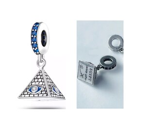 Egypt Pyramid Charms for Bracelet Charm, Demon Evil Eye Charms, 925  Sterling Silver Charms, Dangle Charms Fits Pandora Bracelet Charm