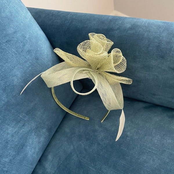 Sage Green Fascinator - Rose Bunch