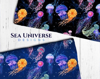 Jellyfish, BUNDLE seamless pattern.