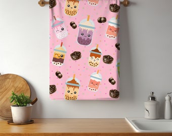 Bubble tea by Mily. Seamless pattern, sublimation.
