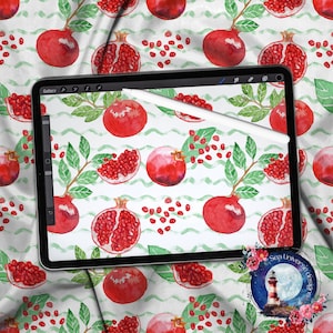 Pomegranate. Surface pattern design.