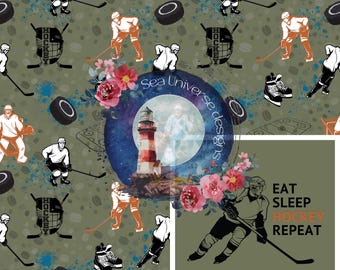 Hockeyspielerin Kaki. BUNDLE Oberflächenmuster Panel + nahtlose.