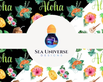 Aloha. BUNDLE DIGITAL seamless pattern.