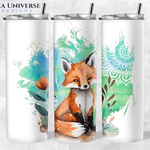 Fox, Sublimation tumbler designs.