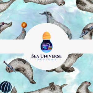 Sea Lion. Surface pattern, graphic design.