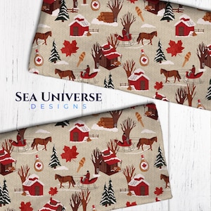 Rustikaler Maple Haven, Hand gezeichnet, Zuckerstoffdesign, nahtloses Muster.