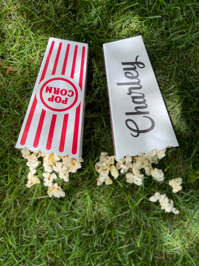 Personalized Popcorn Buckets, Birthday Party, Movie Night, Family night, Party Favor, Kids Party, Reusable, Favors, Popcorn, sleepover favor image 2