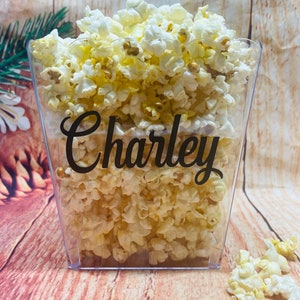 Personalized Popcorn Buckets, Birthday Party, Movie Night, Family Night, Party Favor, Kids Party, Reusable, Favors, Popcorn, Sleepover Favor image 1