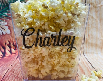Personalized Popcorn Buckets, Birthday Party, Movie Night, Family Night, Party Favor, Kids Party, Reusable, Favors, Popcorn, Sleepover Favor