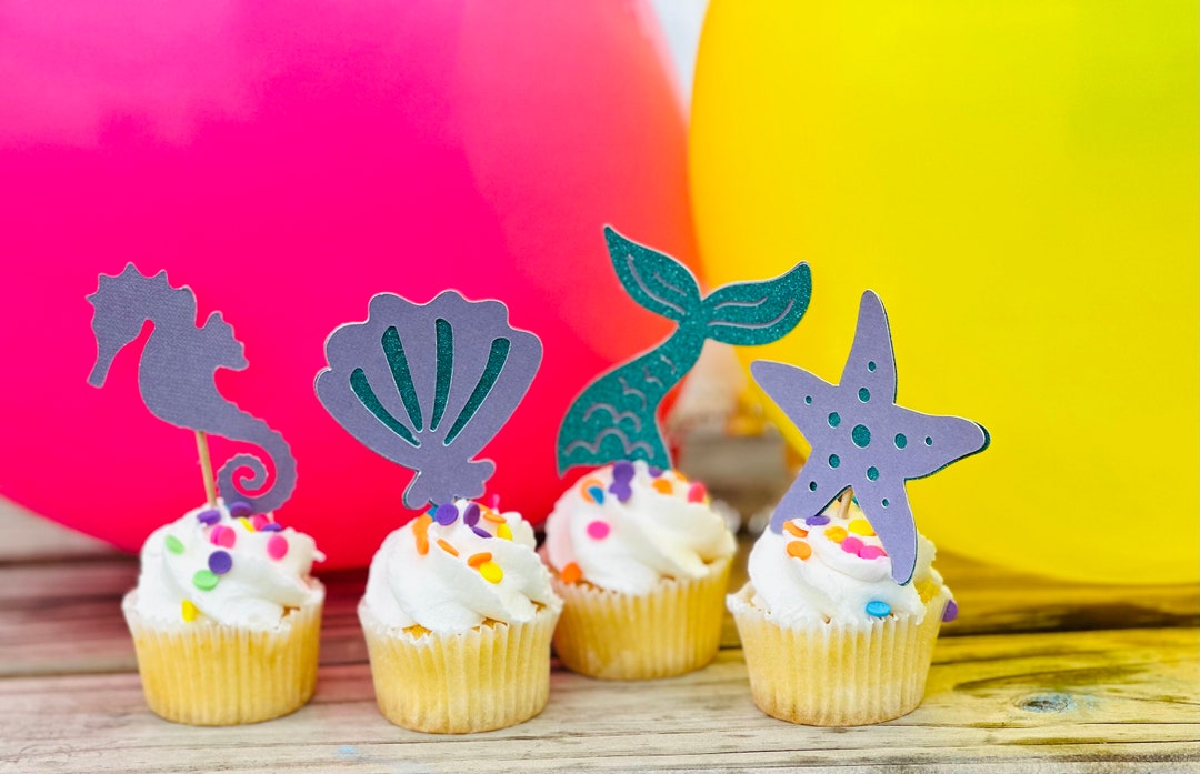 Mermaid Cupcake Toppers Mermaid Cupcake Toppers Mermaid Etsy