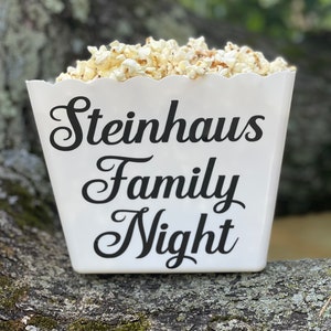 Personalized Popcorn Bowls, Popcorn Bucket, Family Night, Party Favors, Party Decor, Family Gift, Sleepovers, Movie Night