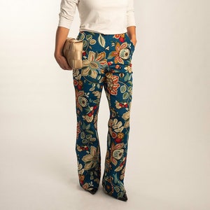 Pantalon FEMME taille haute Pantalon Marlene poches jambe large sans repassage coloré loisirs affaires facile à combiner style urbain