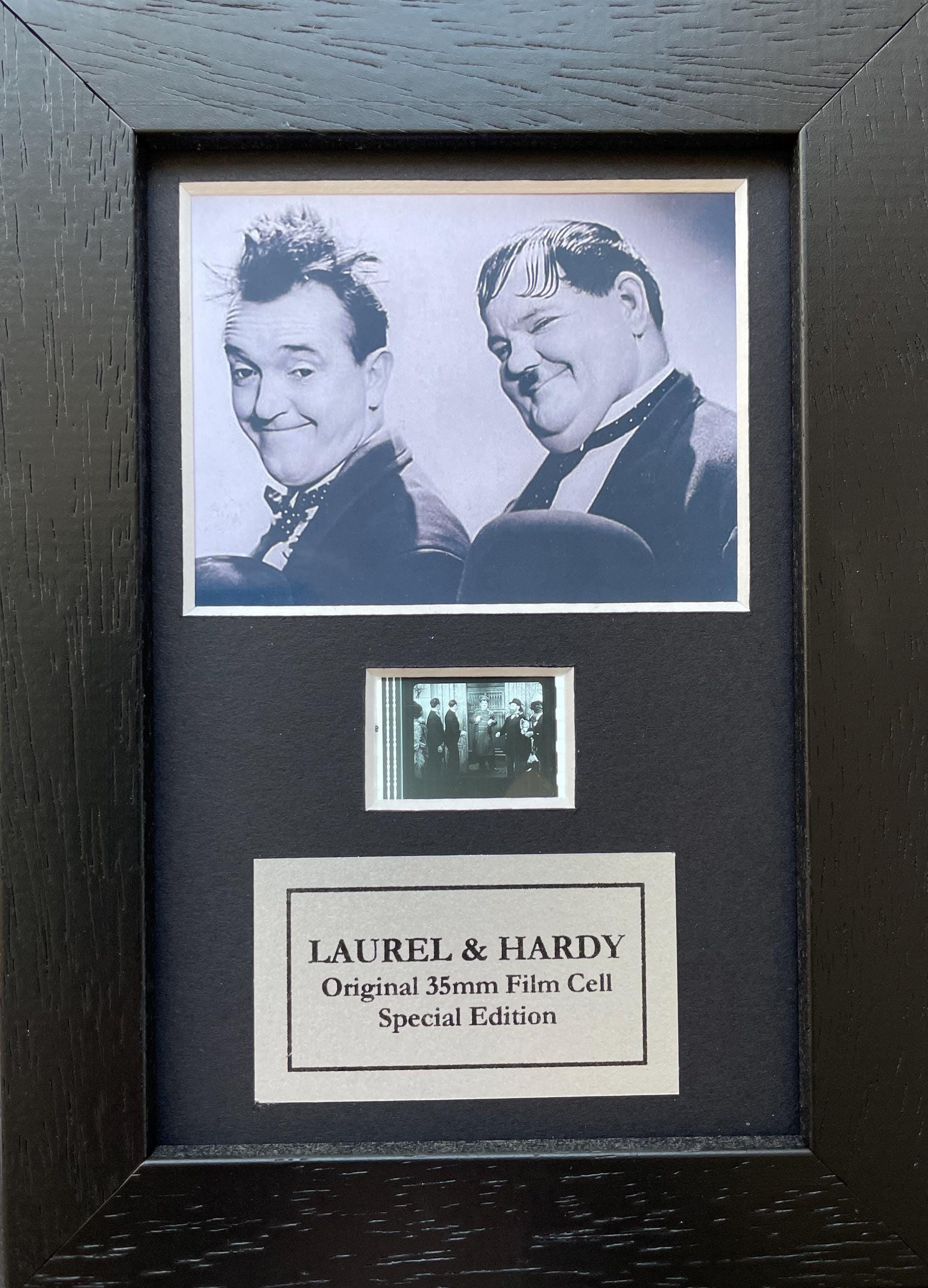 Laurel & hardy original rare 35mm mini film cell memorabilia + coa
