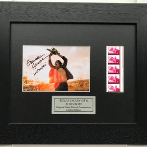 Texas Chainsaw Massacre Gunnar Hansen Signed Repro Original 35 mm Filmcell Memorabilia + COA