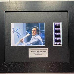 Reproducción firmada de Christian Bale, American Psycho, y película original de 35 mm, recuerdos de Cell.