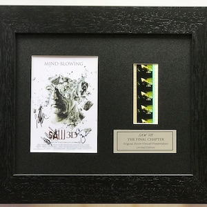 SAW VII 'The Final Chapter' Cast Signed Repro with Original 35mm Film Cell