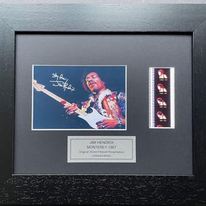 JIMI HENDRIX Signed Repro + Original 35mm Film Cell Memorabilia + COA