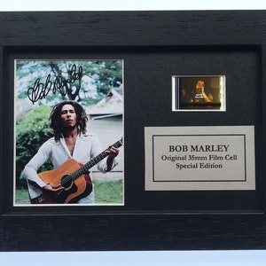 BOB MARLEY Original 35mm Film Cell Mini Mount + Signed Repro