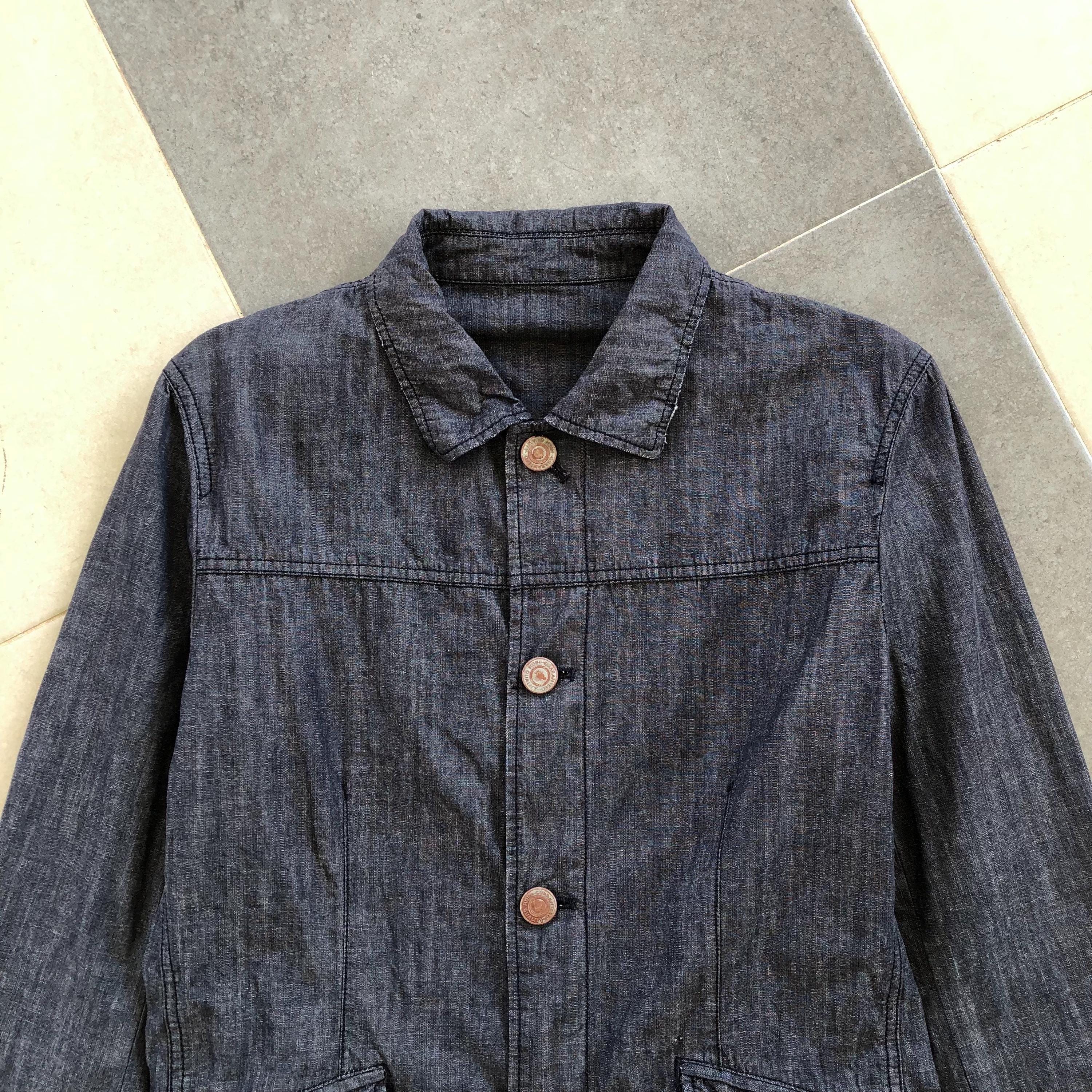 291295 HOMME Black Denim Button Jacket #1425 - Etsy