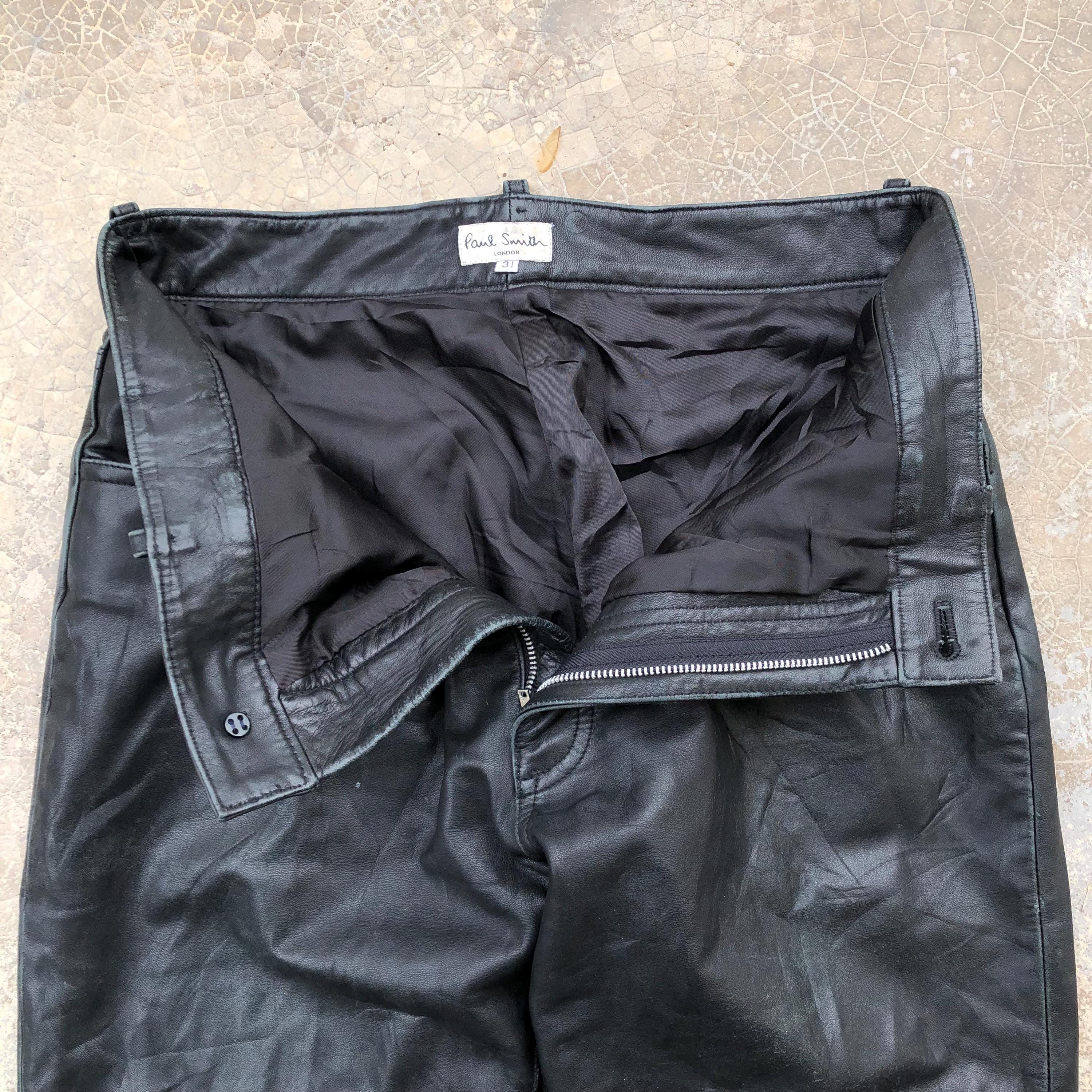 PAUL SMITH London Black Leather Pants #1485 - Etsy