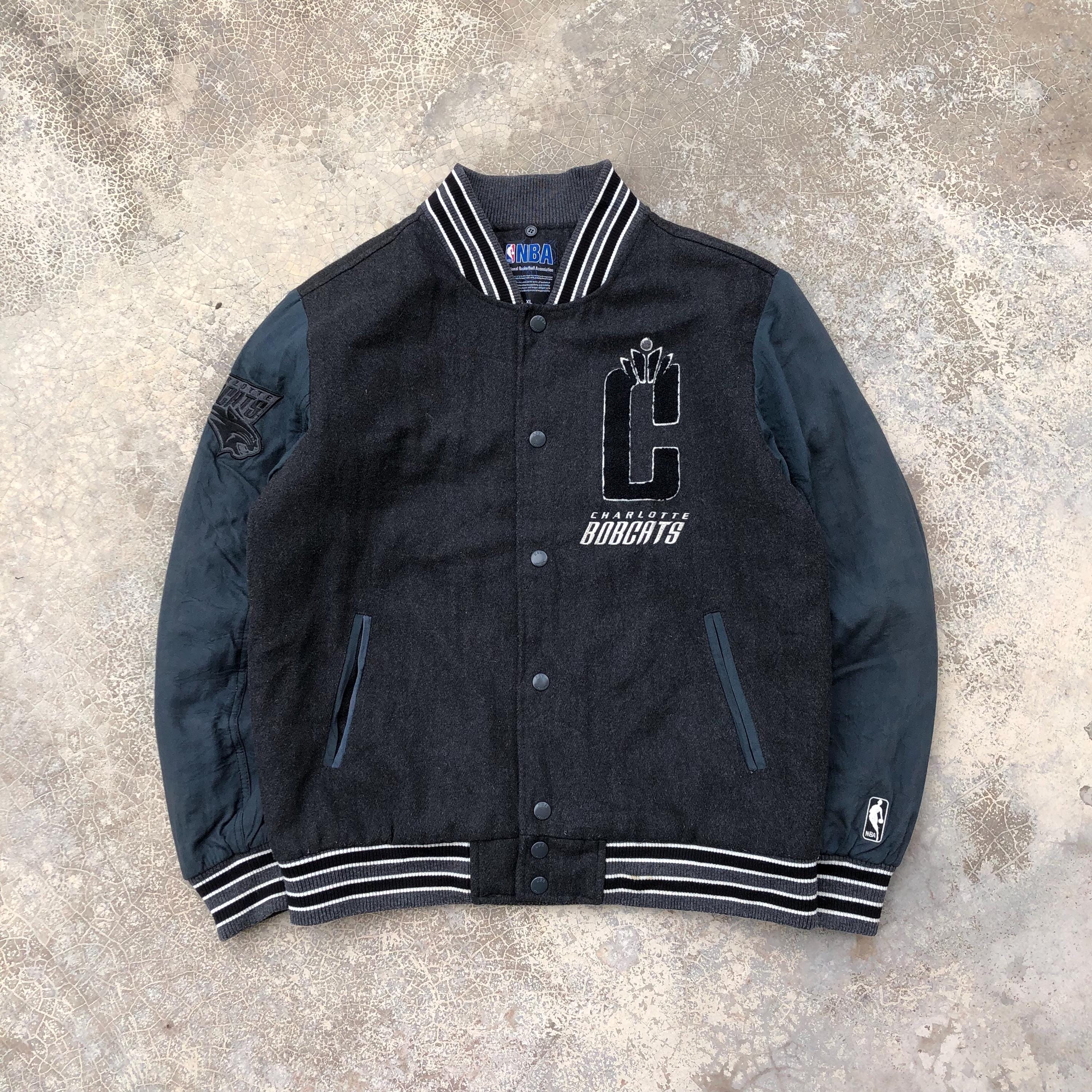 NBA Charlotte Bobcats Rare Embroidery Design Varsity Jacket #1412