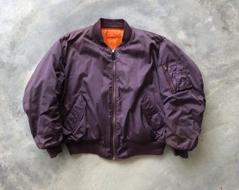 Vintage 90's Alpha Industries MA-1 Flight Jacket Design Reversible