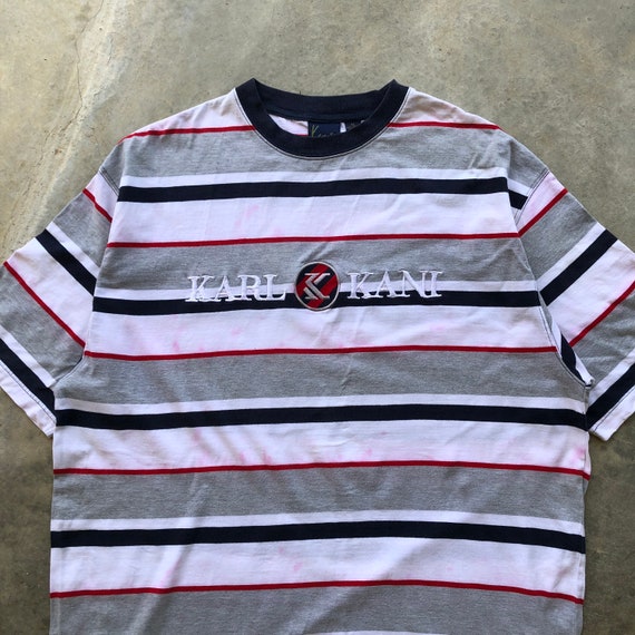 Karl Kani★ ロゴ ピンストライプ Tシャツ KARL KANI Jeans Embroidery Logo Striped T-shirt #846 - Etsy
