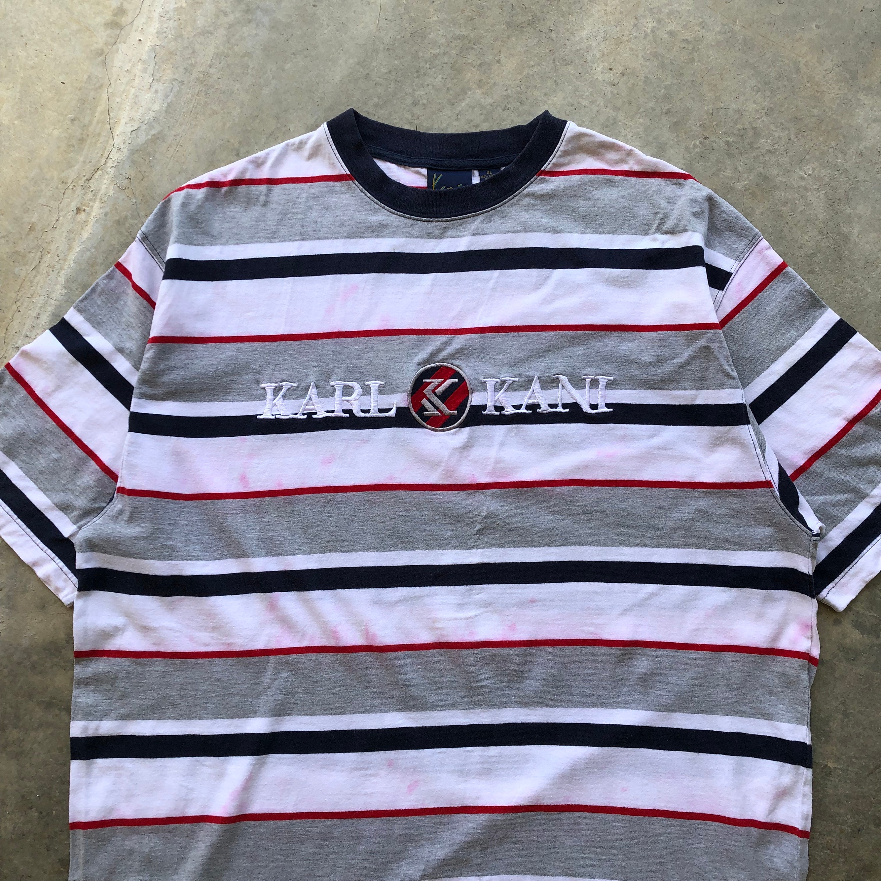 KARL KANI Jeans Embroidery Logo Striped T-shirt #846 - Etsy
