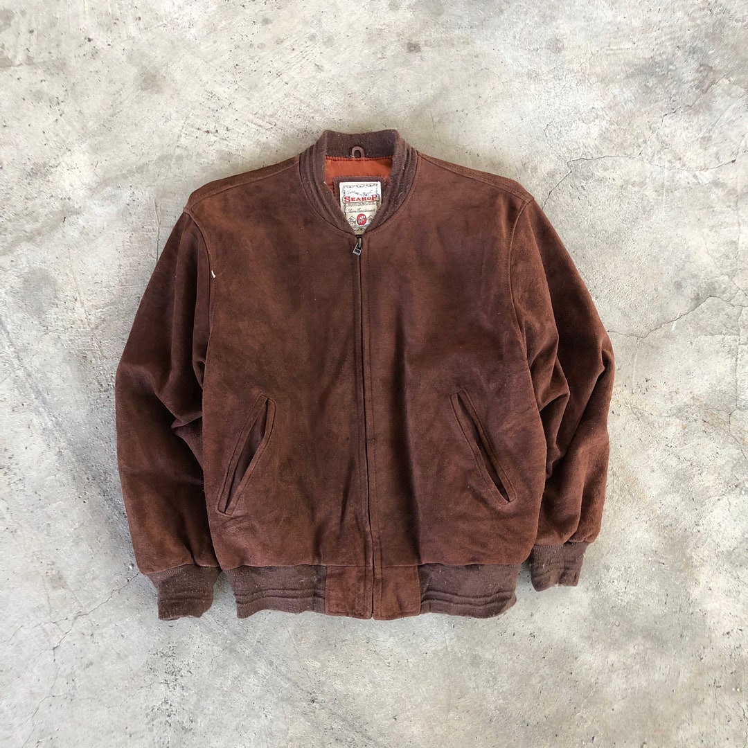 SEAHOP Vintage Suede Leather Jacket #1251 - Etsy SEAHOP Vintage Suede Leather Jacket #1251 - Etsy