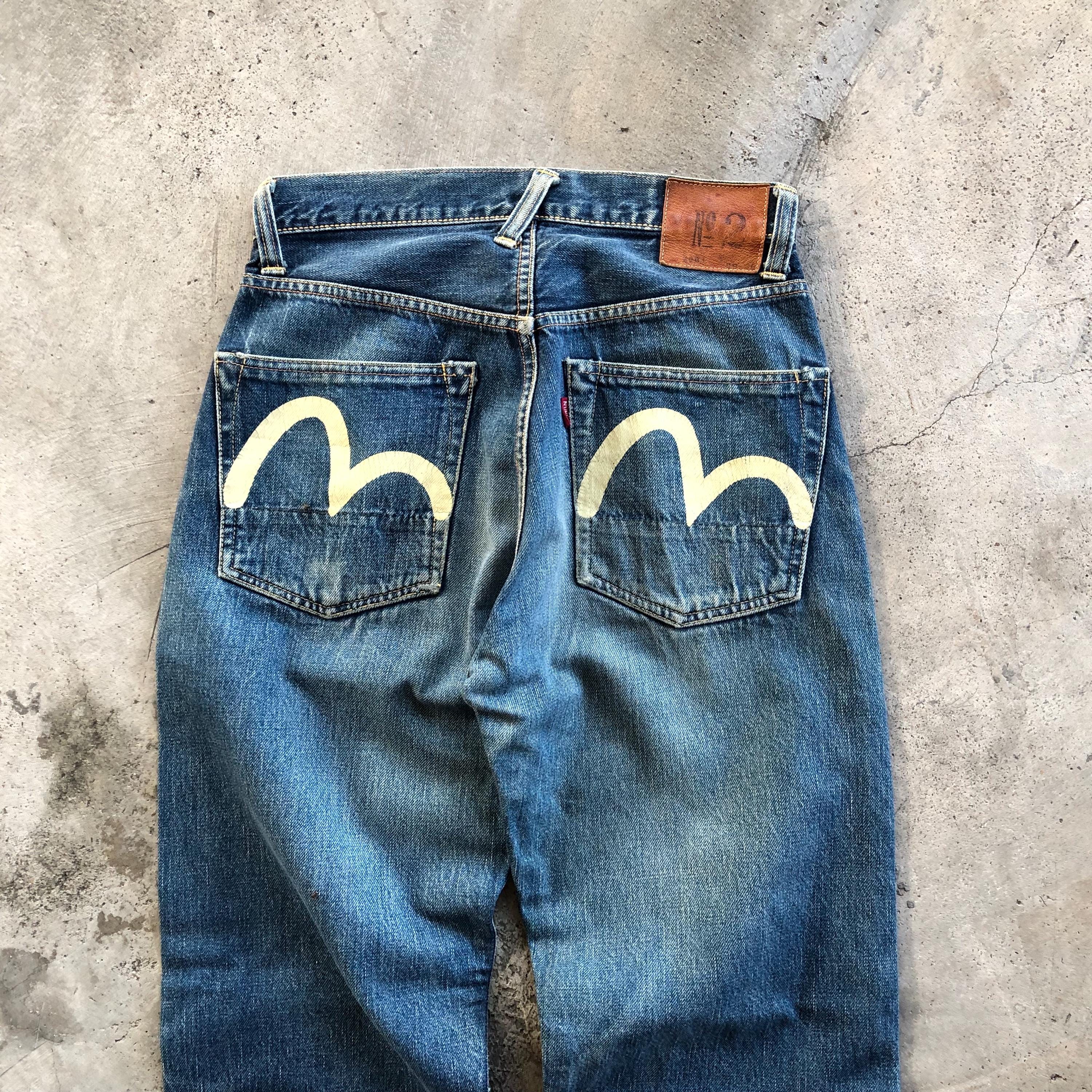 EVISU 2001 NO.2 大黒 大カモメ ビッグカモメ ペイント ジーンズ