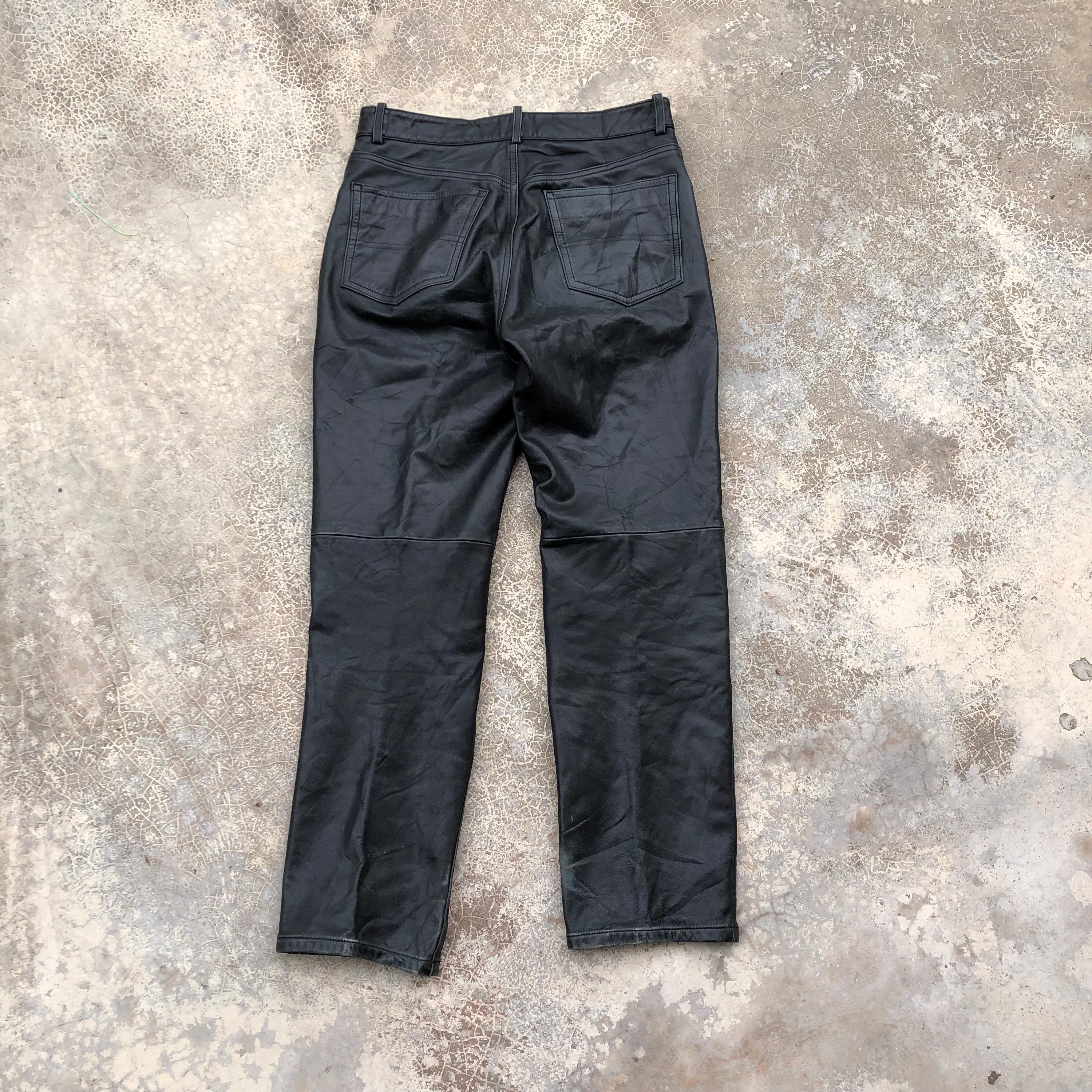 パンツ Paul Smith leather pants PAUL SMITH LED ZEPPELIN BLACK CALF LEATHER TROUSERS PANTS