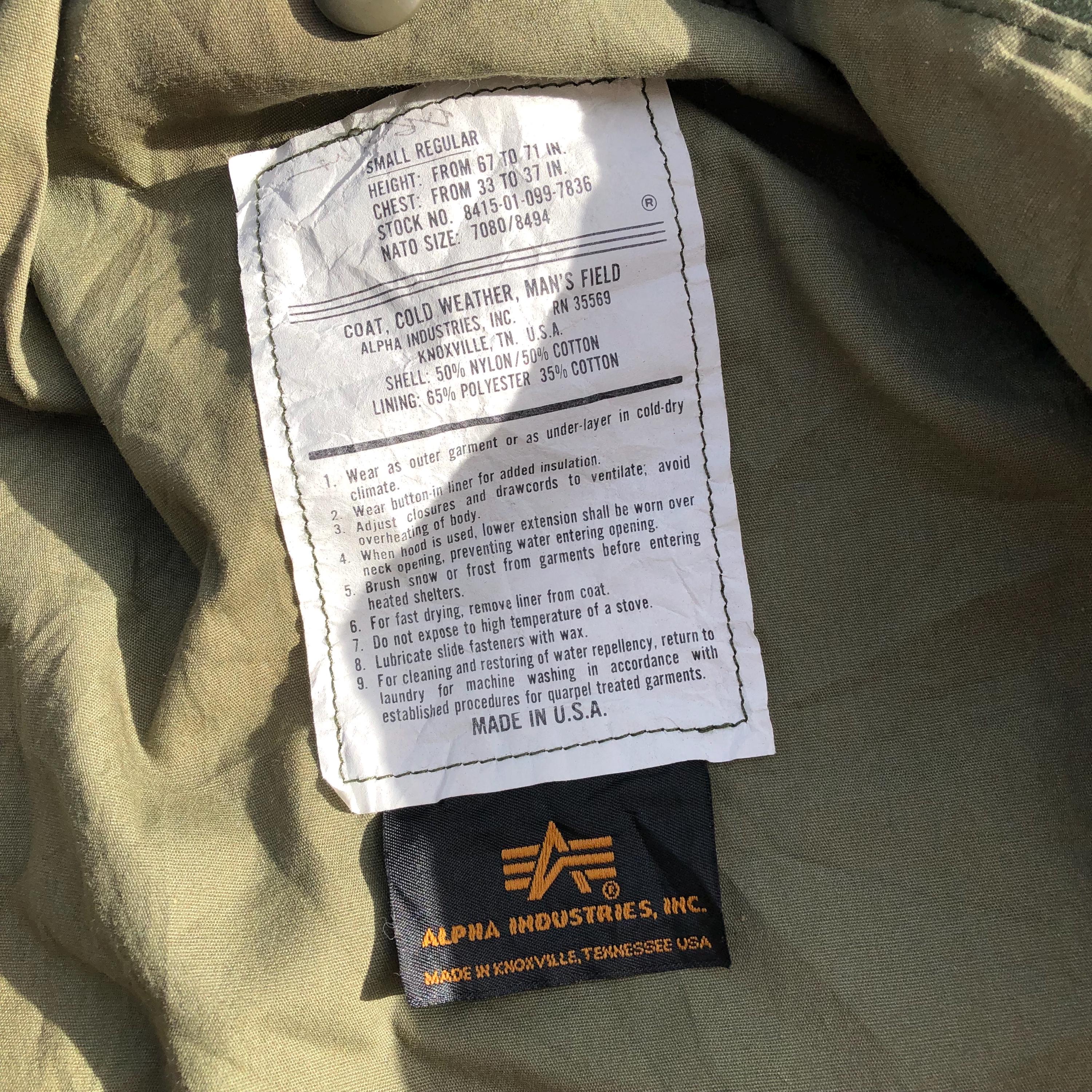 ALPHA INDUSTRIES M-65 Military Field Coat Jacket #1728 - Etsy