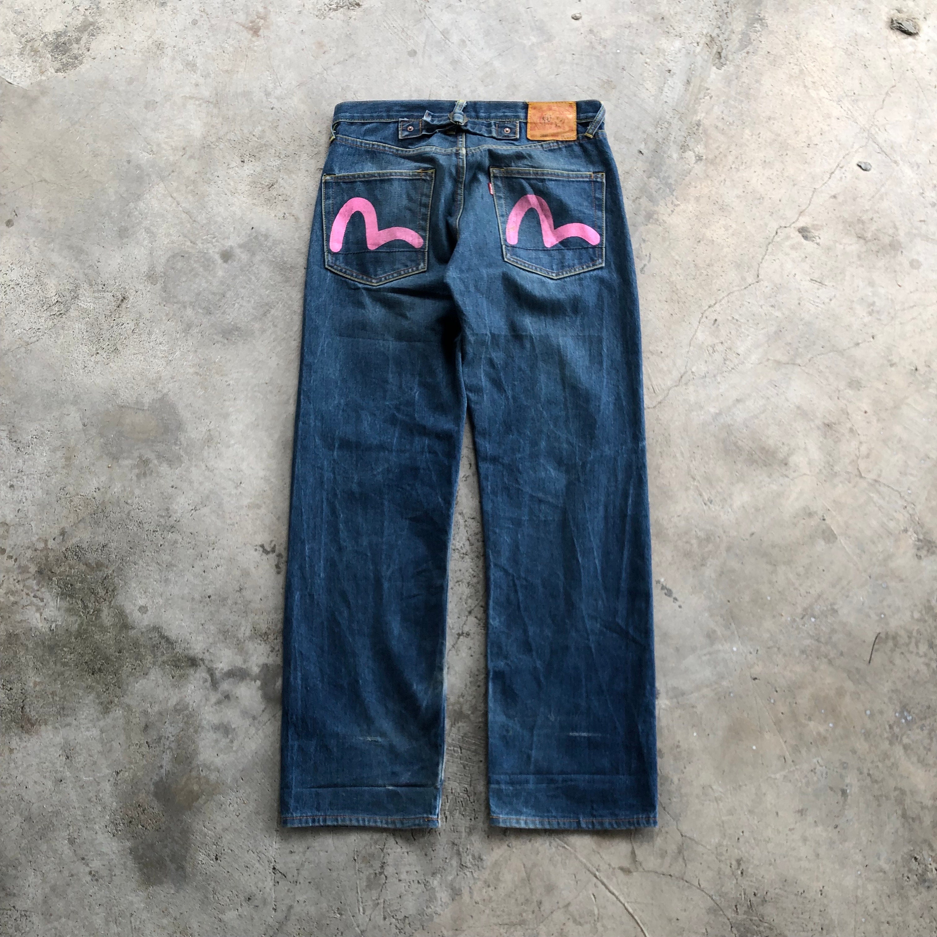 EVISU No.2 Lot 2007 Buckle Back Jeans #1315 - Etsy EVISU No.2 Lot 2007 Buckle Back Jeans #1315 - Etsy