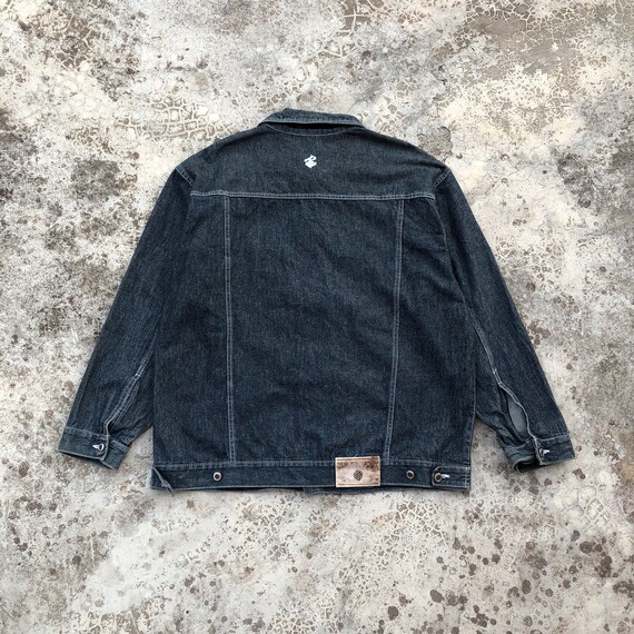 ROCAWEAR Embroidery Logo Rare Denim Trucker Jacket #1155 - Etsy