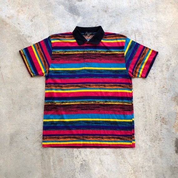 CHRISTIAN DIOR Monsieur Multicolor Stripe Polo Shirt #779 - Etsy