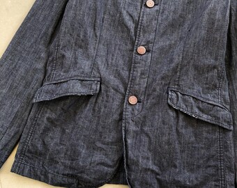291295 HOMME Black Denim Button Jacket #1425 - Etsy