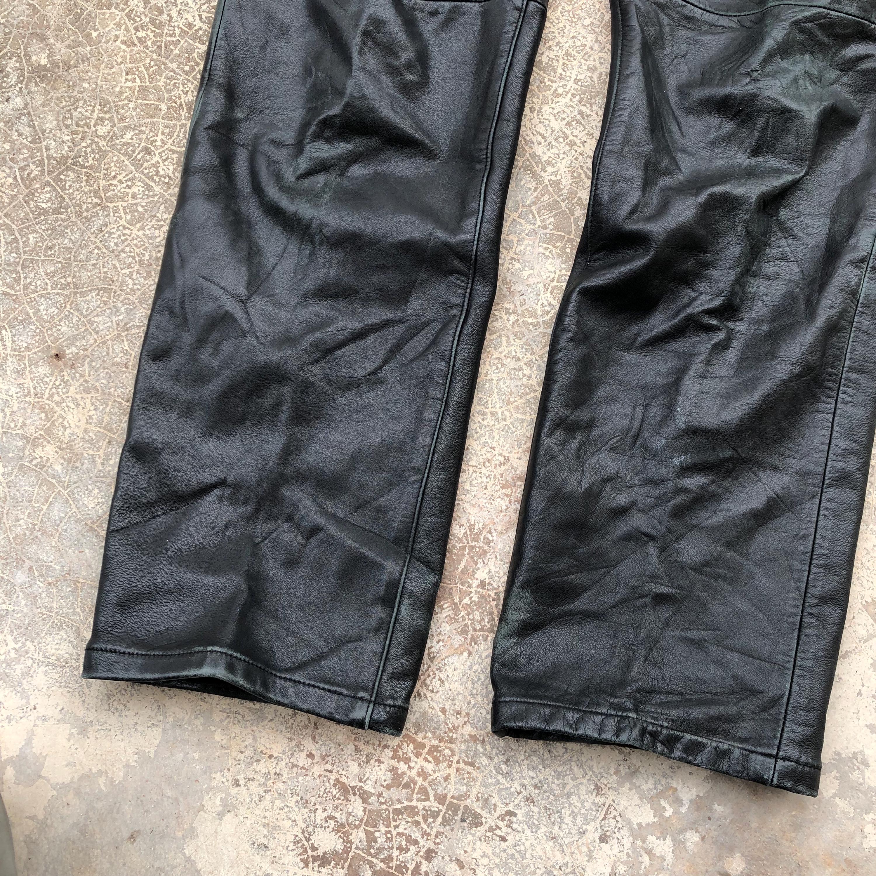 パンツ Paul Smith leather pants Women's Black Leather Trousers