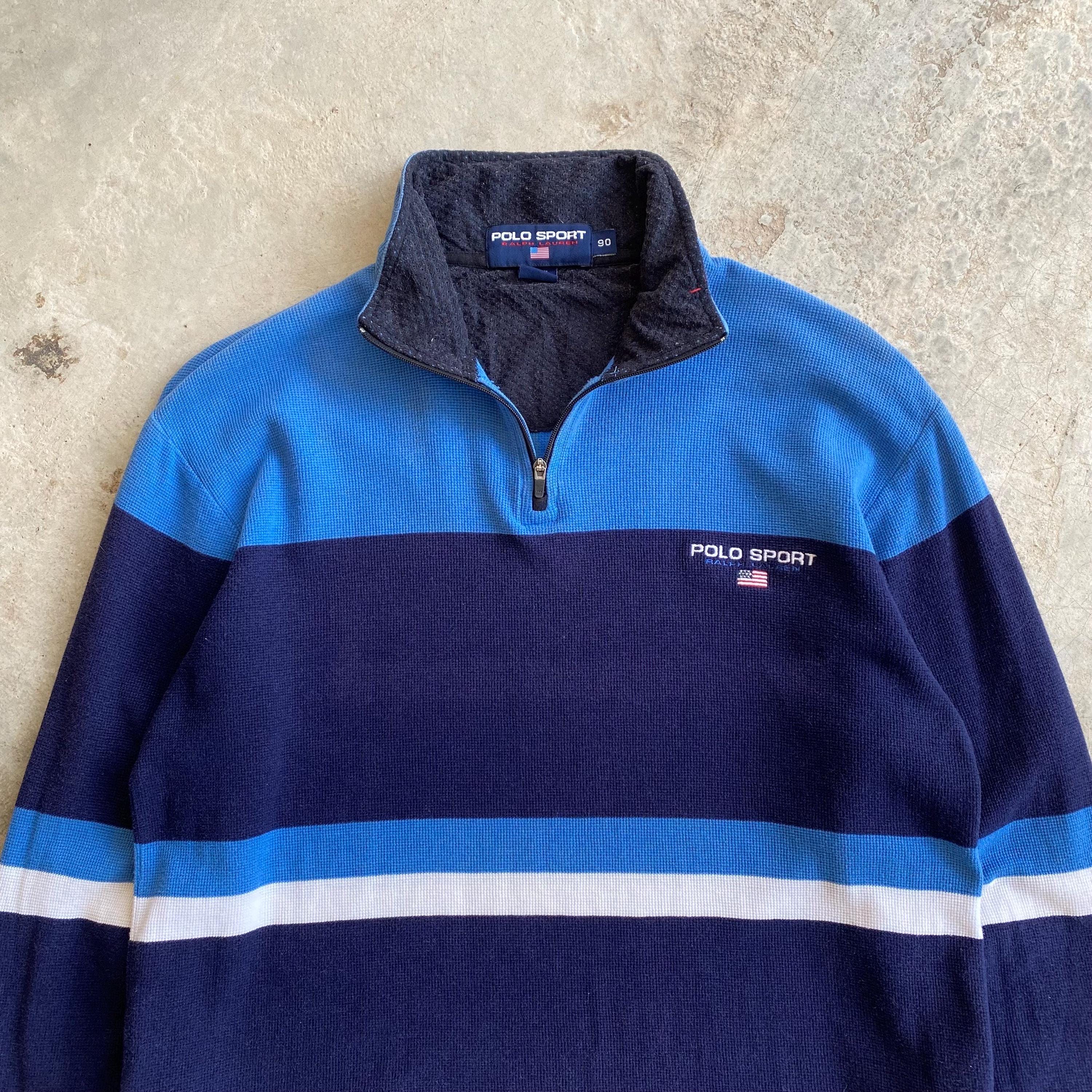 POLO　Ralph Lauren　sports POLO SPORT Ralph Lauren Stripe Half Zip Sweater #2157 - Etsy