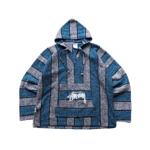 トップス Stussy mexican hoodie Vintage Stussy Hoodie Native Design Baja Style Aztec Tribal