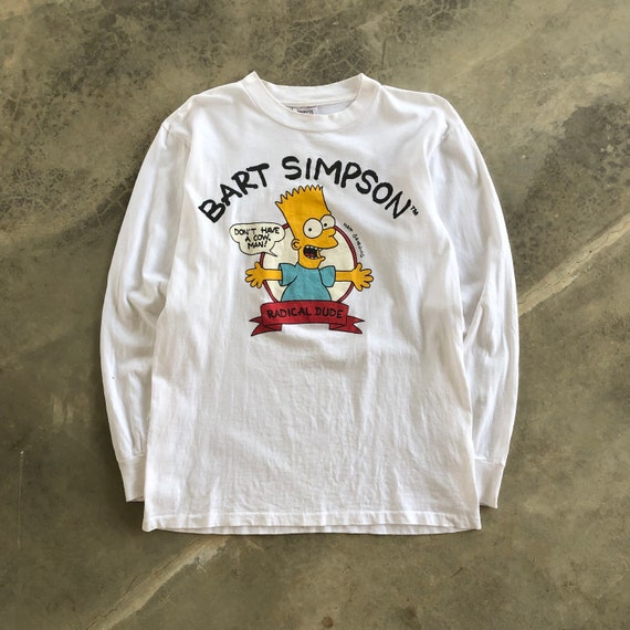 BART SIMPSON Radical Dude Rare Printed Design Longsleeve Shirt #1336 - Etsy  Canada