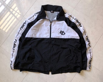 FUBU Sports Rare Spellout Design Windbreaker Jacket #1329