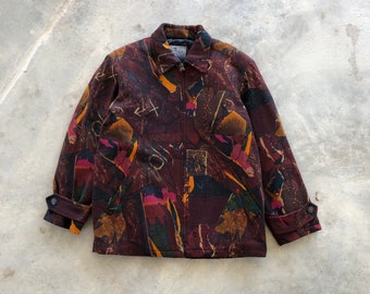 KENZO Jeans Rare Abstract Design Wool Jacket #1164