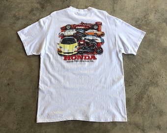 Tシャツ・カットソー HONDA MOTORCYCLE I Love Honda Ringer TshirtWhite HONDA R&d Americas Motorsport T-shirt #1149 - Etsy