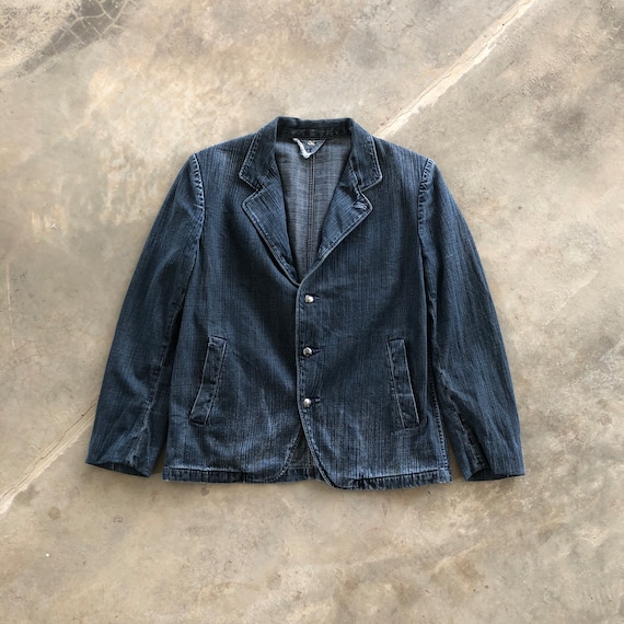 ４５rpmジャケット 45R藍インドリネンシルクツイードの四角ジャケット: WOMEN｜45R