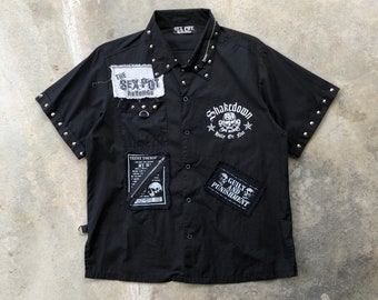 SEX POT REVENGE Very Rare Stud Design Button Shirt #1047