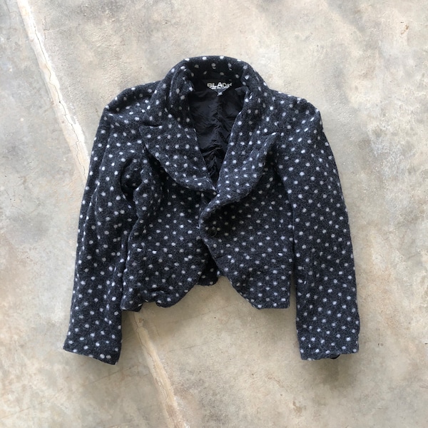 BLACK Comme Des Garcons Mini Polkadots Wool Jacket #1108