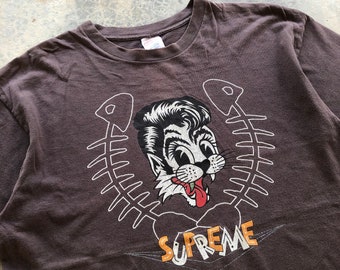 2003 SUPREME × STRAY CATS Tシャツ シュプリーム Ｌ 2003 SUPREME × STRAY CATS Tシャツ ブラック Mサイズ
