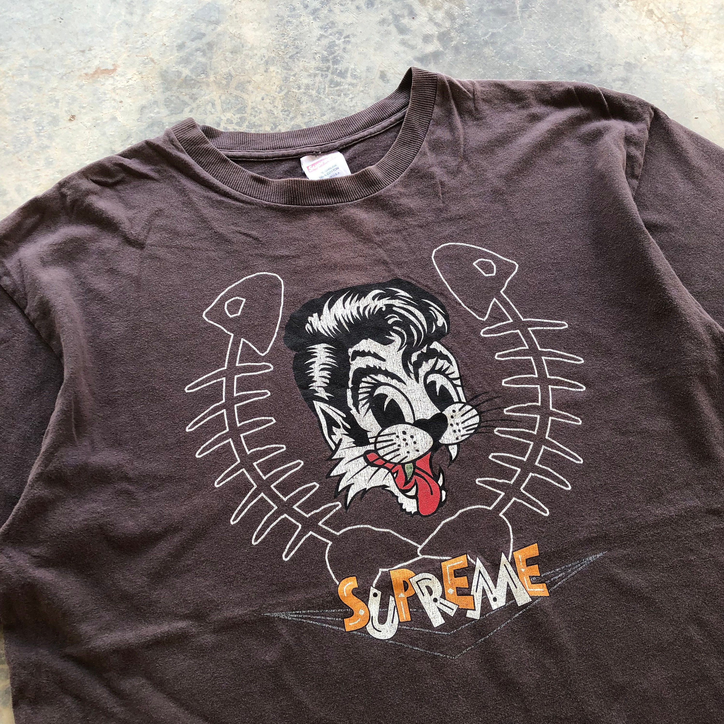 2003 SUPREME × STRAY CATS Tシャツ シュプリーム Ｌ 2003 SUPREME Stray Cat Design T-shirt #1065 - Etsy
