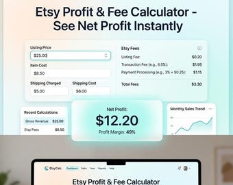 Etsy Bookkeeping Spreadsheet, Etsy Seller Profit Tracker, Small Business Expense Log, Automated Financial Dashboard, Google Sheets Excel